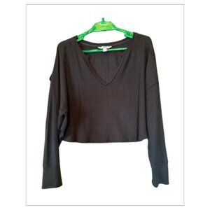 Gently Worn Black V-Neck JOY LAB Top Size M (BB0225)
